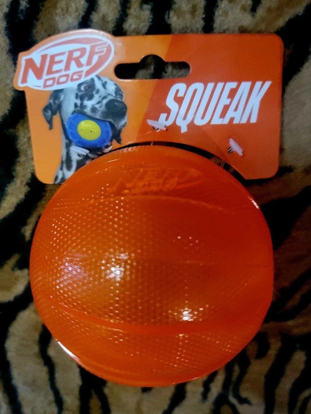Nerf Dog Squeak Ball Orange Durable Halloween Theme Large Xlarge Ea.